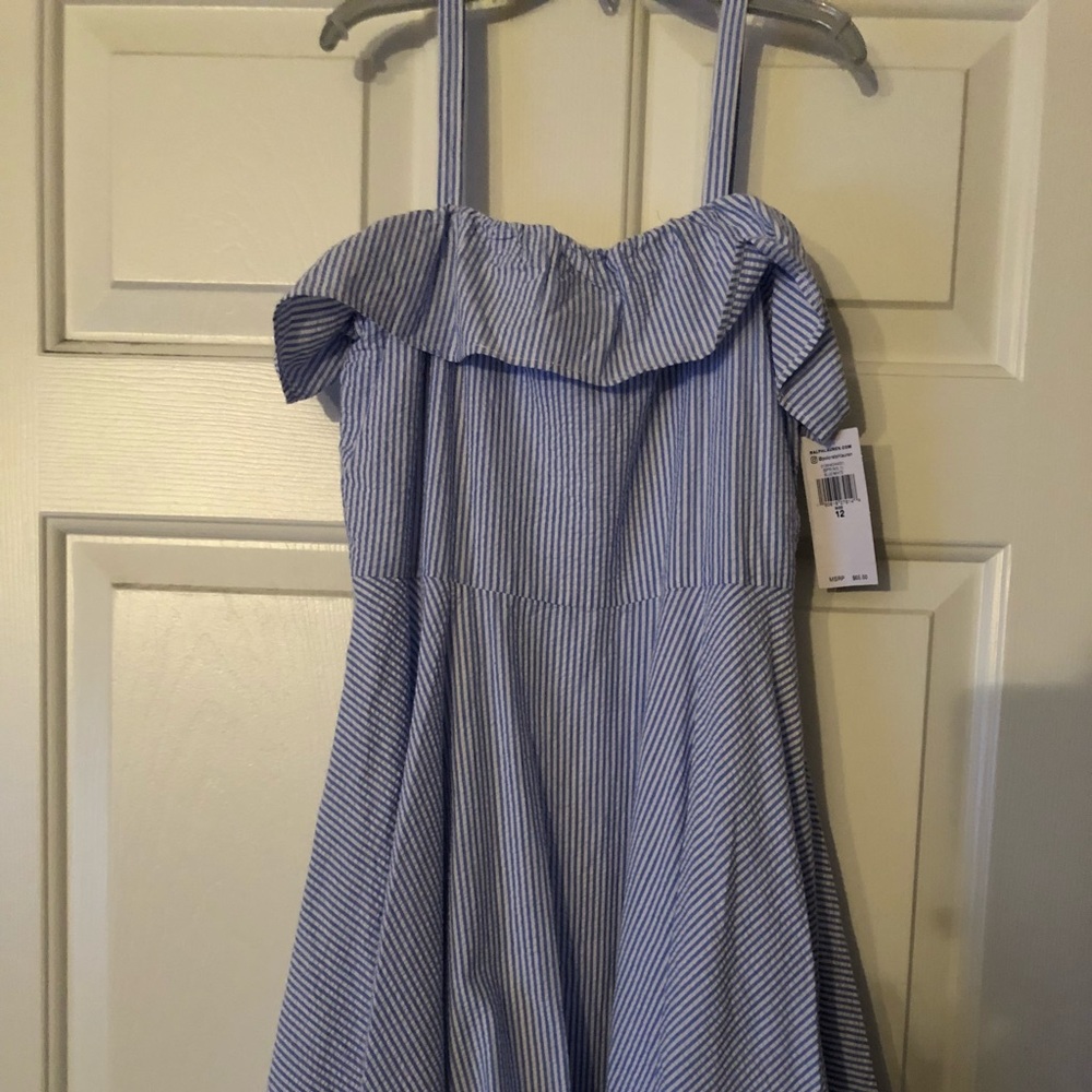 Polo Blue and White Seersucker Dress